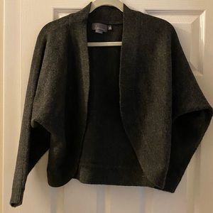 Dark grey Anthropologie wool open cardigan
